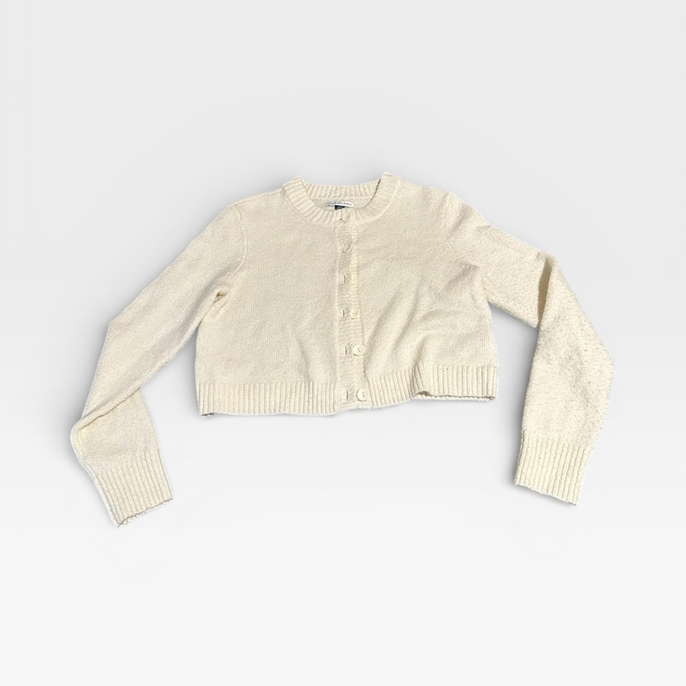 American Eagle Soft White Button Down Wool Sweater